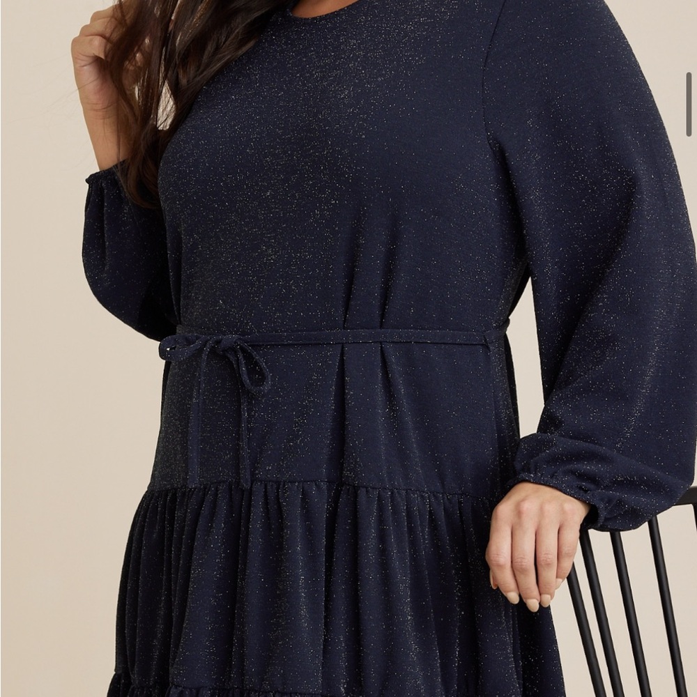 Elegant Sparkly Navy Blue Women's Dress